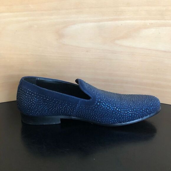 Moretti Black Label Blue Rhinestone Loafer Shoes men’s size 11 main image 7